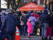 People line up at Harlem's Food Bank for New York City